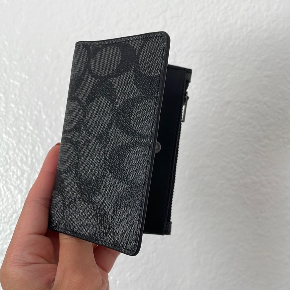 Coach Bifold Wallet Black Coach Pattern